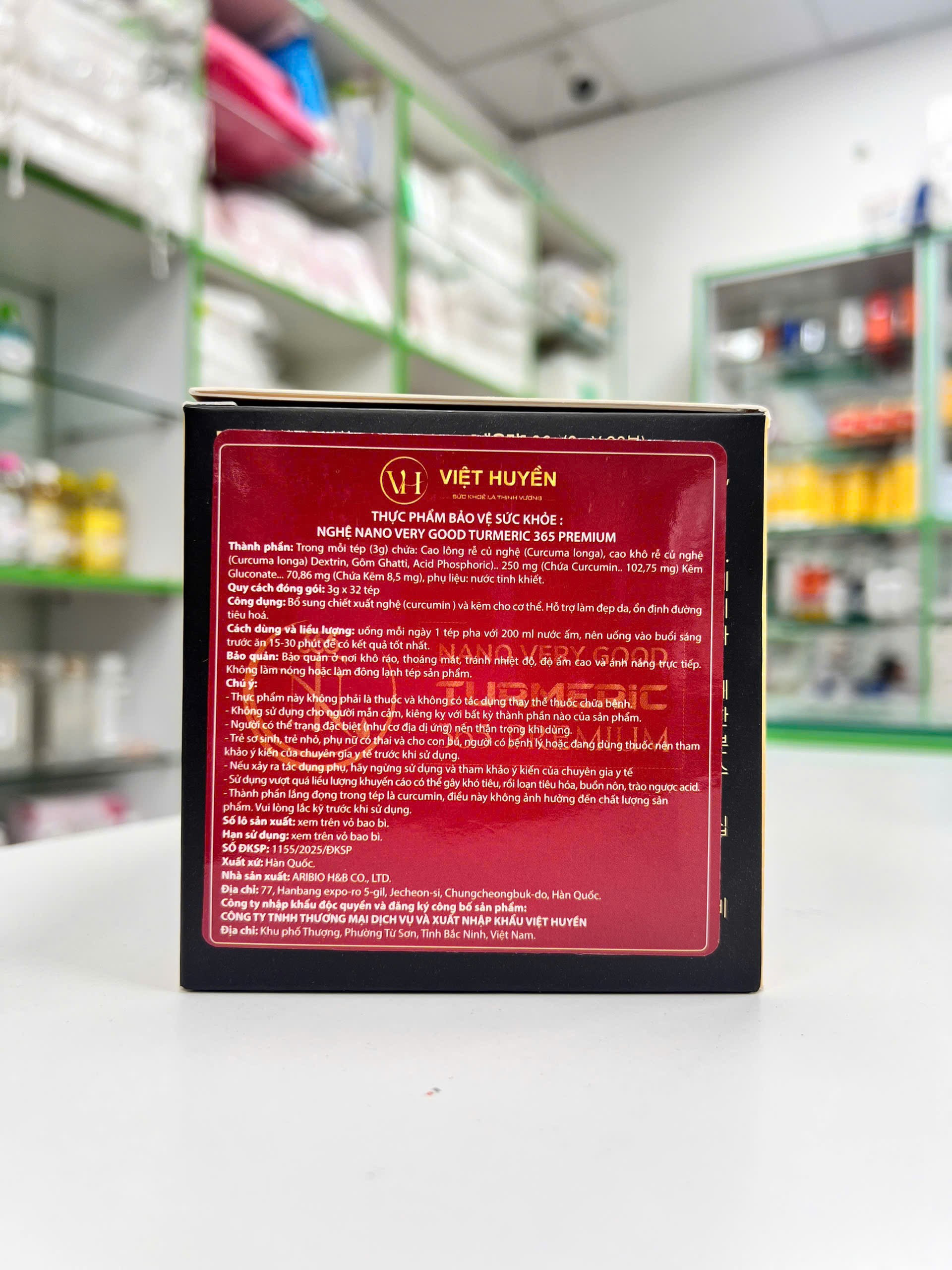 Nghệ Nano Very Good Turmeric 365 Premium — thông tin mặt trước bao bì